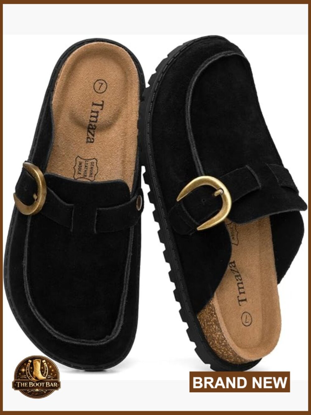 Genuine Suede Clogs Women Arch Support Slip On Mules Memory Foam Cork Footbed - Picture 1 of 6